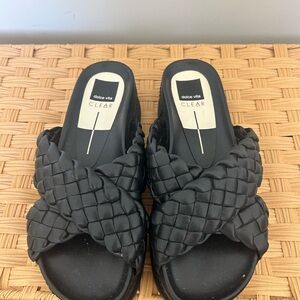 Dolce Vita Black Woven Slide Mules